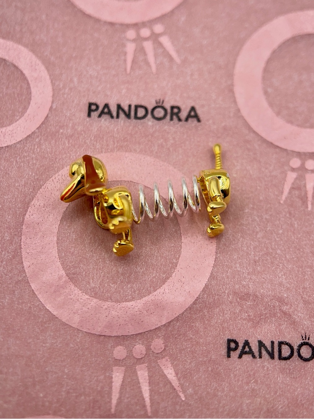Pandora Disney Pixar Toy Story Slinky Dog Two-Tone Charm - Picture 6 of 8